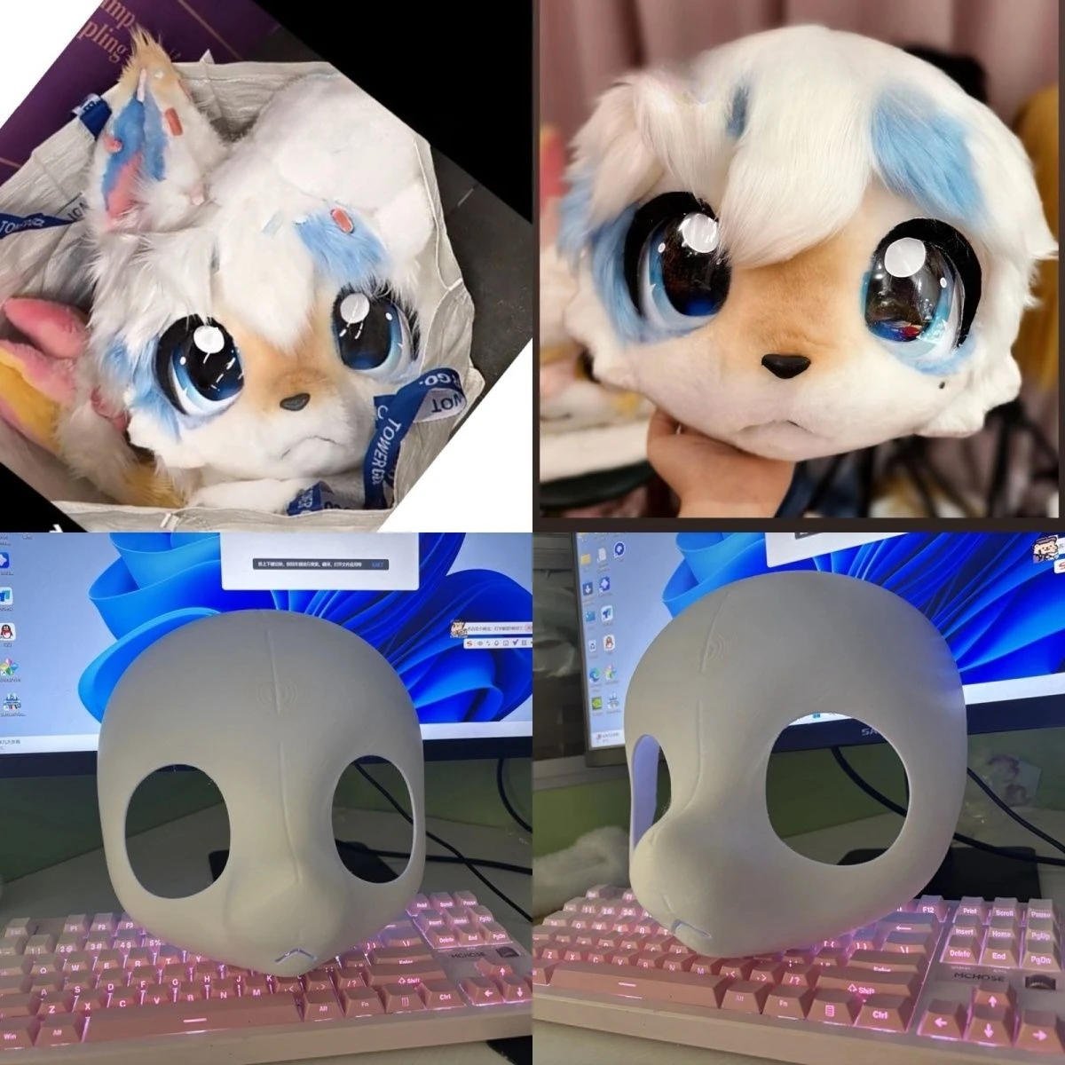 

Kemono Base Mask Fox and Canine 3D Printing Semi Realistic Beast Suit Skull Cosplay Costume Accessorie Universal Skull