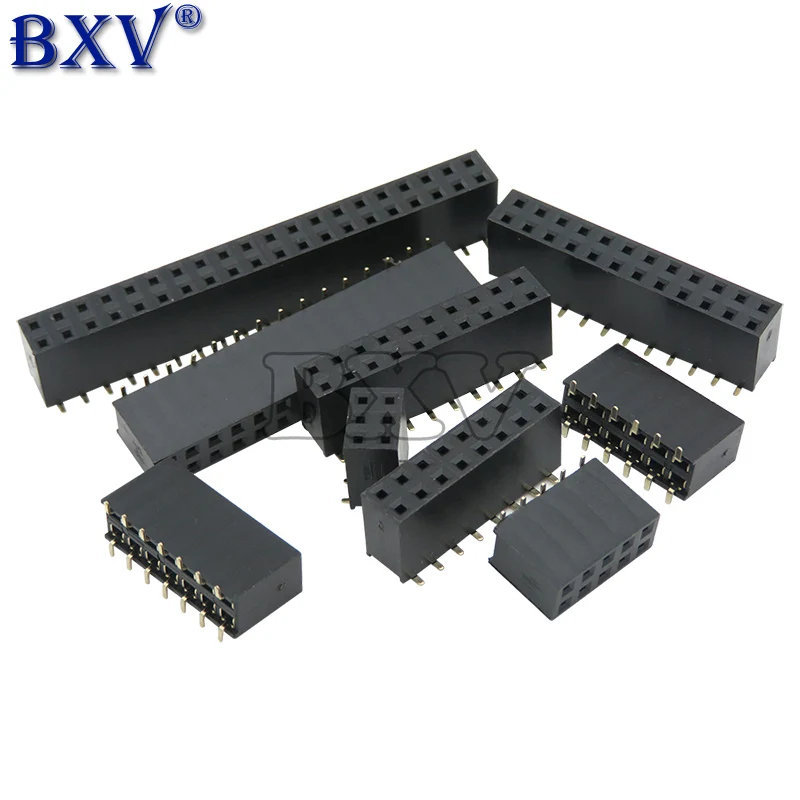 SMT 2.54mm Double Row Female Breakaway PCB Board Pin Header Socket Connector Pinheader 2 * 2/3/4/6/10/12/16/20/40Pin For Arduino