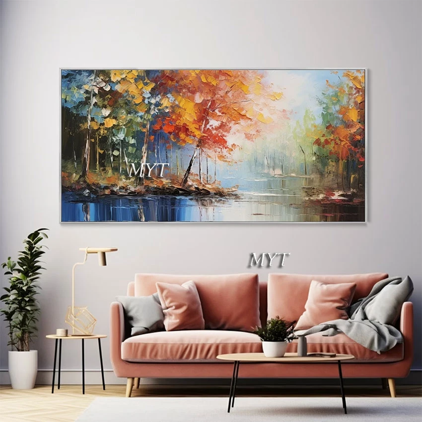 Large Living Room Wall Pictures Beautiful Natural Scenery Oil Painting Modern Canvas Art Home Decoration Pieces Luxury Unframed