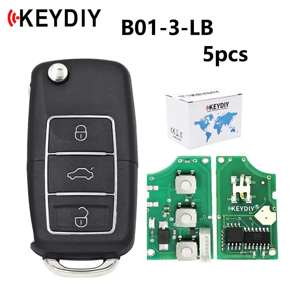 KEYDIY B-Series B01-3-LB Luxury Style Black Original 3 Buttons Universal Remote Control Key for KD-X2 KD900 ,KD MINI KD-MAX