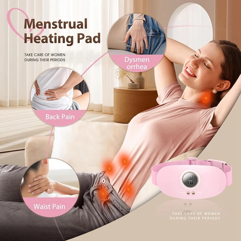 1Set Warming Palace Belt Heating Pad Heating Pad For Cramps Pain Relief With 5 Heat Levels And 7 Massage Modes