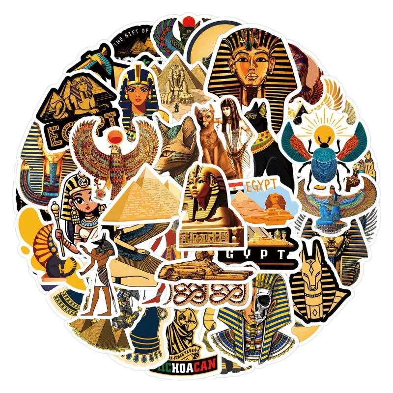 60pcs New Ancient Egypt Graffiti Stickers Suitcase Water Cup Laptop Car Refrigerator Decorative Stickers