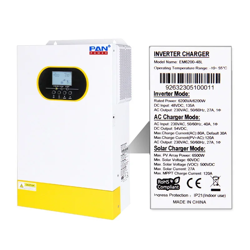 Hot Sale Off Grid 48v 6kw 6.2kw 6kva Hybrid Solar Inverter factory