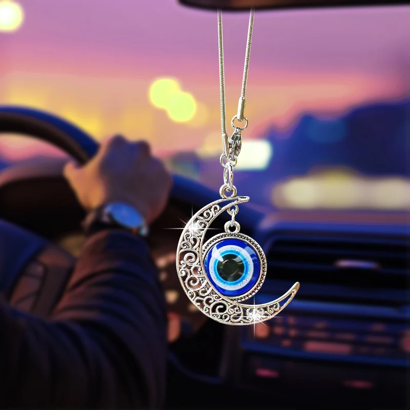 Kreativer Blauer Augen-Autoanhänger, Modischer Teufelsauge-Spiegelanhänger für den Autoinnenraum – Detail 3