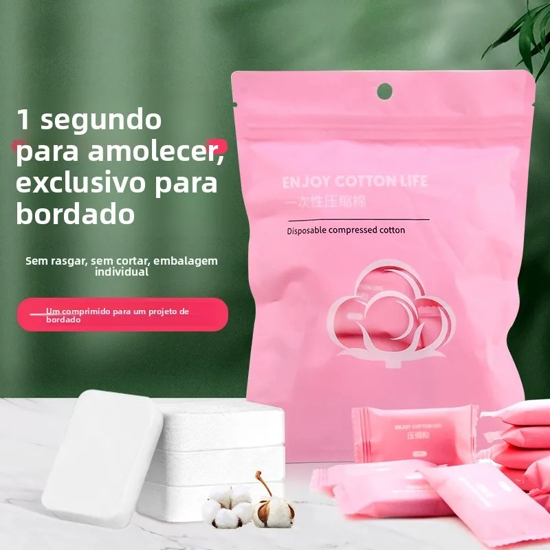 Discos de Algodão Comprimidos para Salão de Beleza Portátil, Embalagem Especial para Remoção de Maquiagem