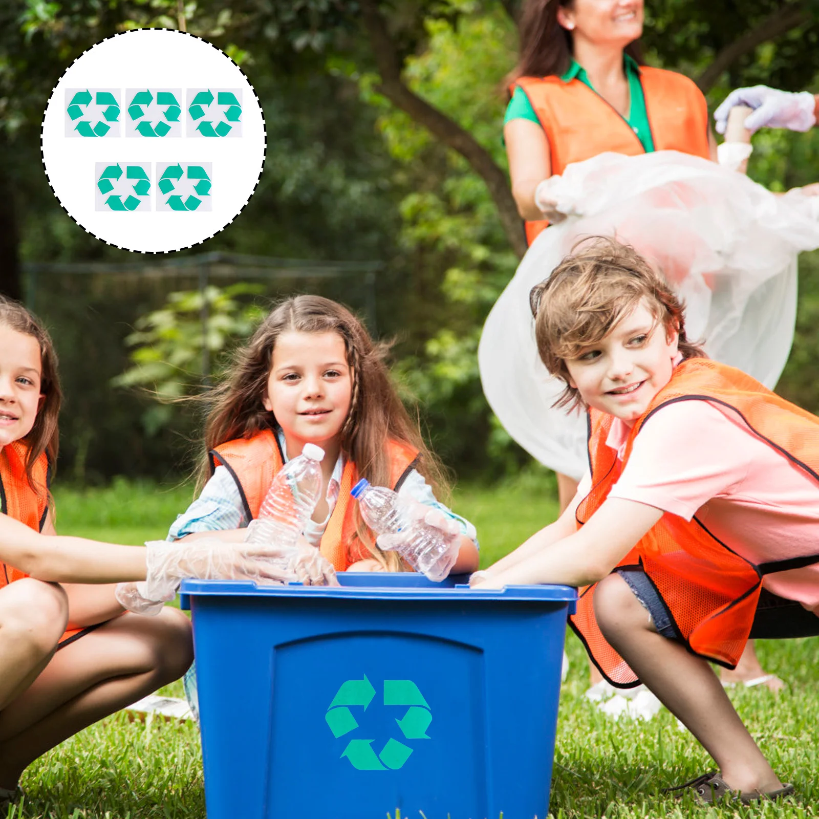 

5 шт. наклейки для переработки, зеленые экологически чистые наклейки для вывесок, контейнеров, увеличивают уменьшуют повторное использование, образ жизни в помещении и на открытом воздухе