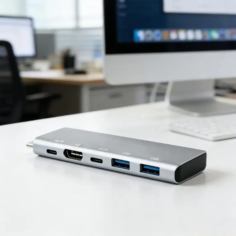 

5 In 1 USB C Expansion Hubs Features PD100W Charging And Clear Display Casting