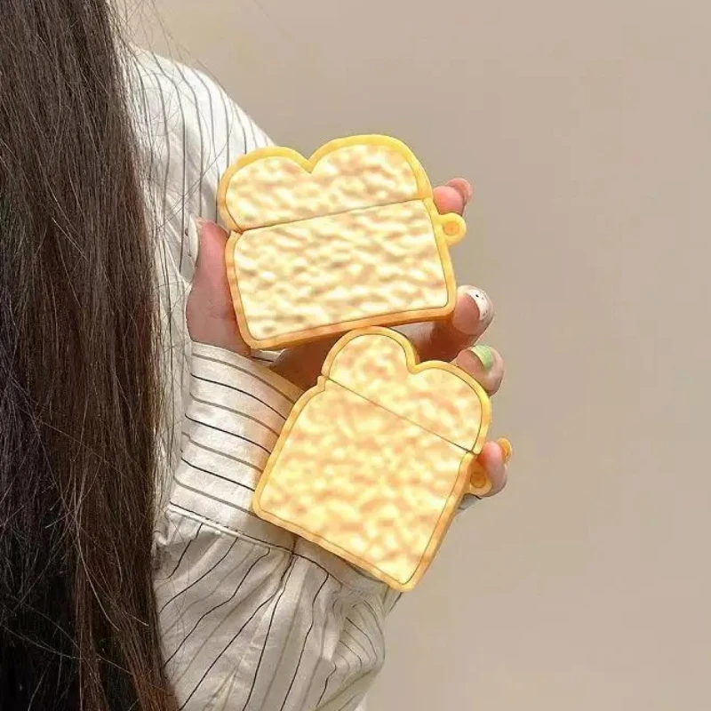 

For AirPods Pro 3 2025 Pro2 Gen 1 2 3 4 Case Ins Silicone Toast Bread Shape Protective Sleeve Wireless Bluetooth Earphones Cover