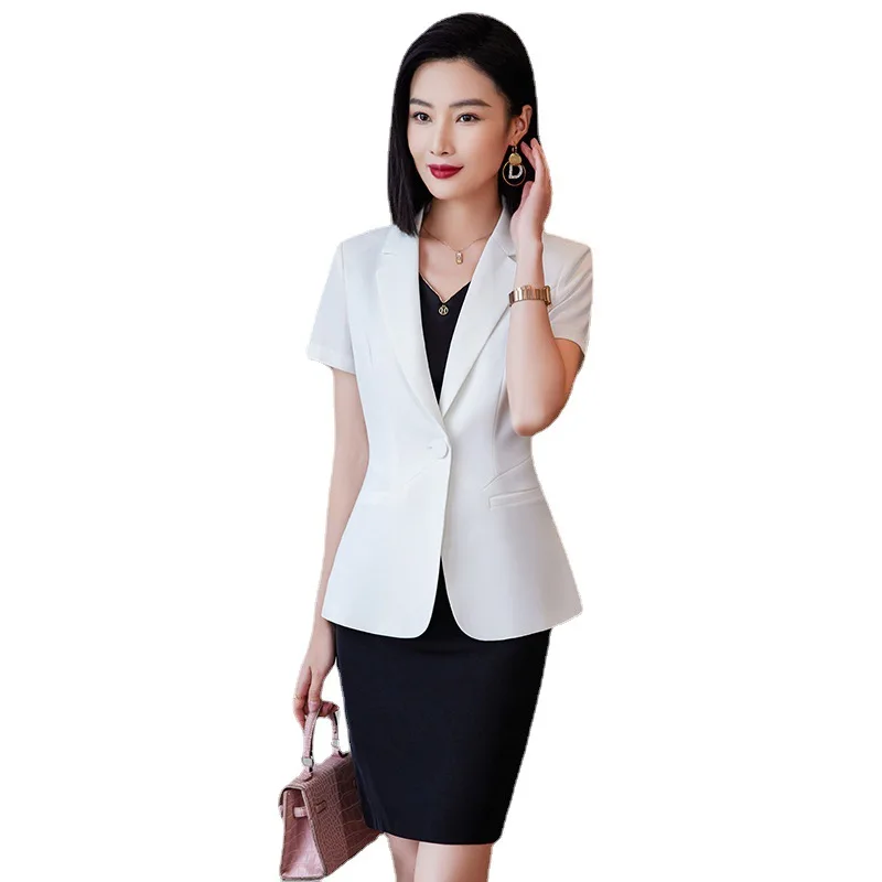 2025Estate nuova manica corta abbigliamento professionale elegante giacca da lavoro formale da donna piccola giacca da donna