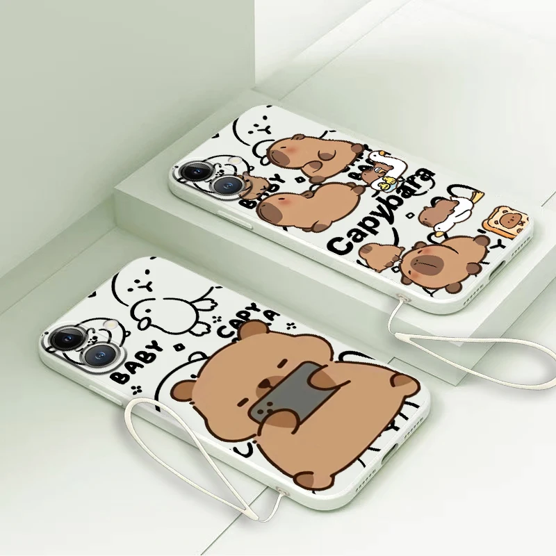 Phone Cover Case for Apple iPhone 17 Pro Max 15 12 Plus 13 Mini XS XR Air 11 16 7 8 Capybara Cute  view 5