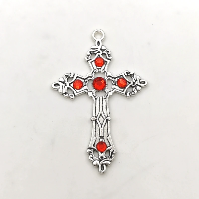 5psc 55*36mm Creative  Large Baroque Christian Cross Pendant Handicraft Crafts DIY Necklace Jewelry Accessories