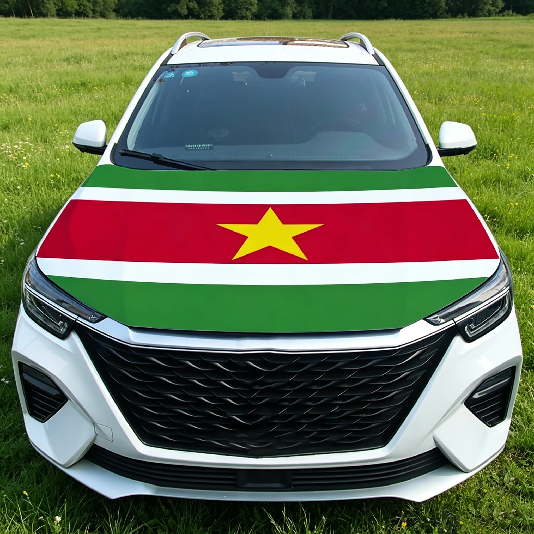 National Surinam Suriname Flag Car Engine Hood Cover Nationals Car Hood Cover Flag For Vehicle Decoration