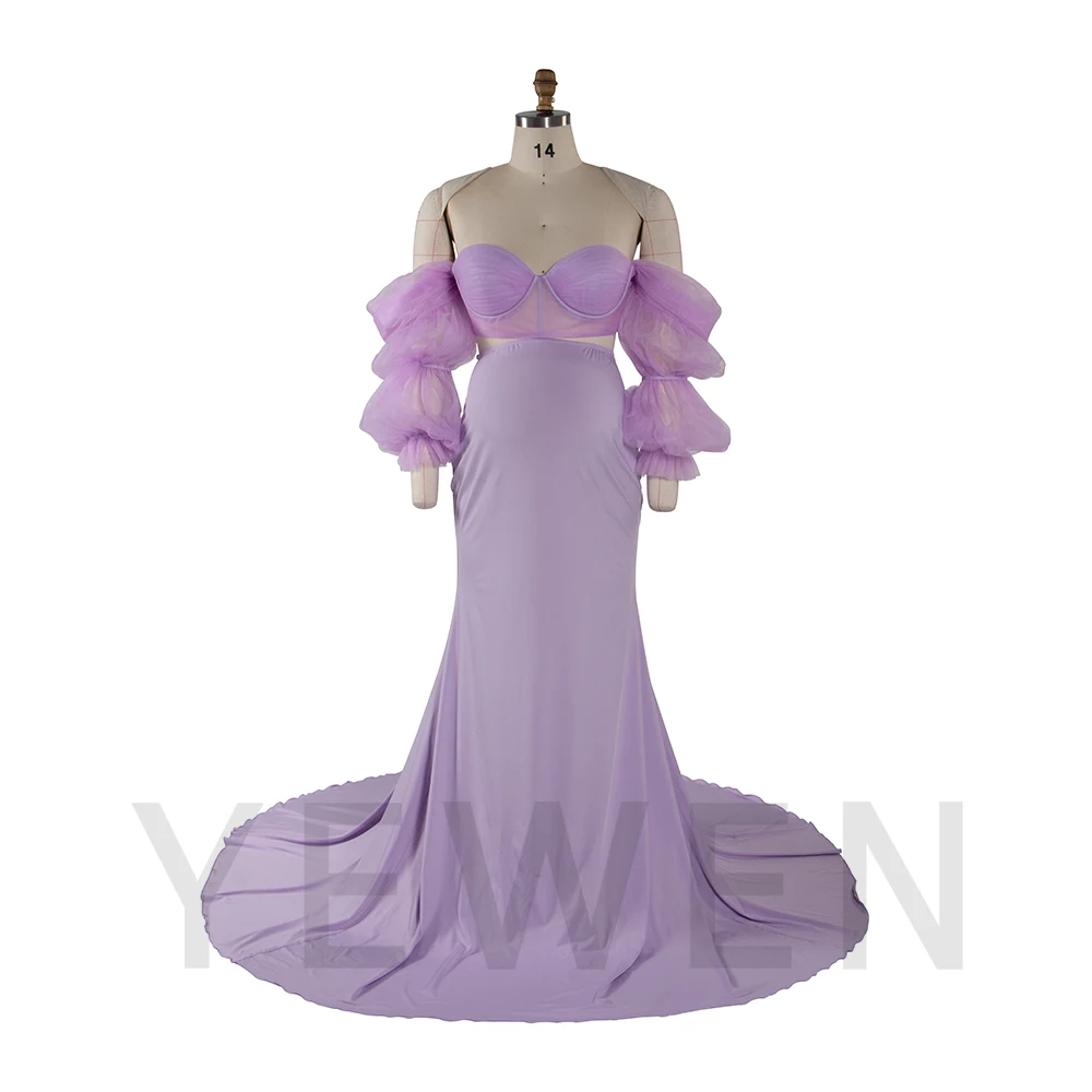 طقم مكون من قطعتين بأكمام شفافة من القماش القابل للتمدد لفساتين استحمام الطفل لالتقاط الصور الفوتوغرافية