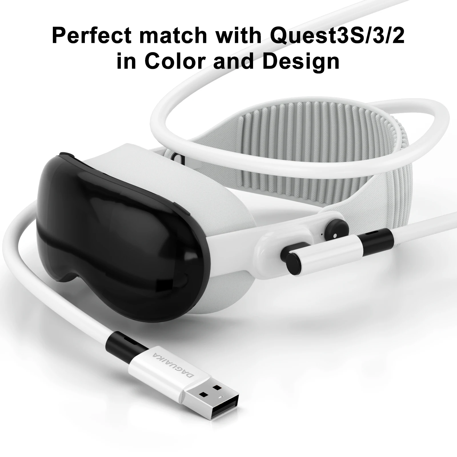 كابل ربط VR لملحقات Meta Quest 3s كابل USB 3 Type C لنقل البيانات شحن سريع لملحقات Oculus Quest 3S 5 متر