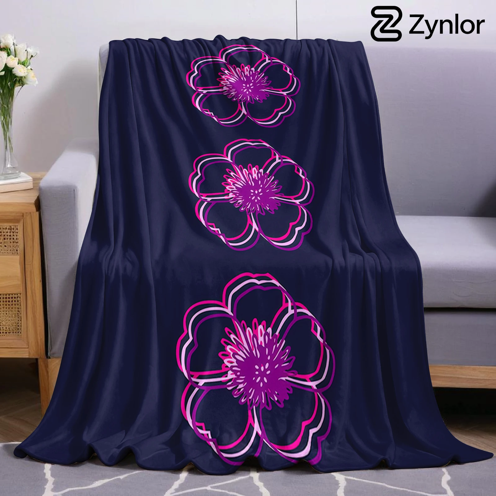 Neon Poppy Lightweight Microfiber Flannel Blanket Soft Warm Cozy Throw All Season for Bed Sofa Office Travel Gift