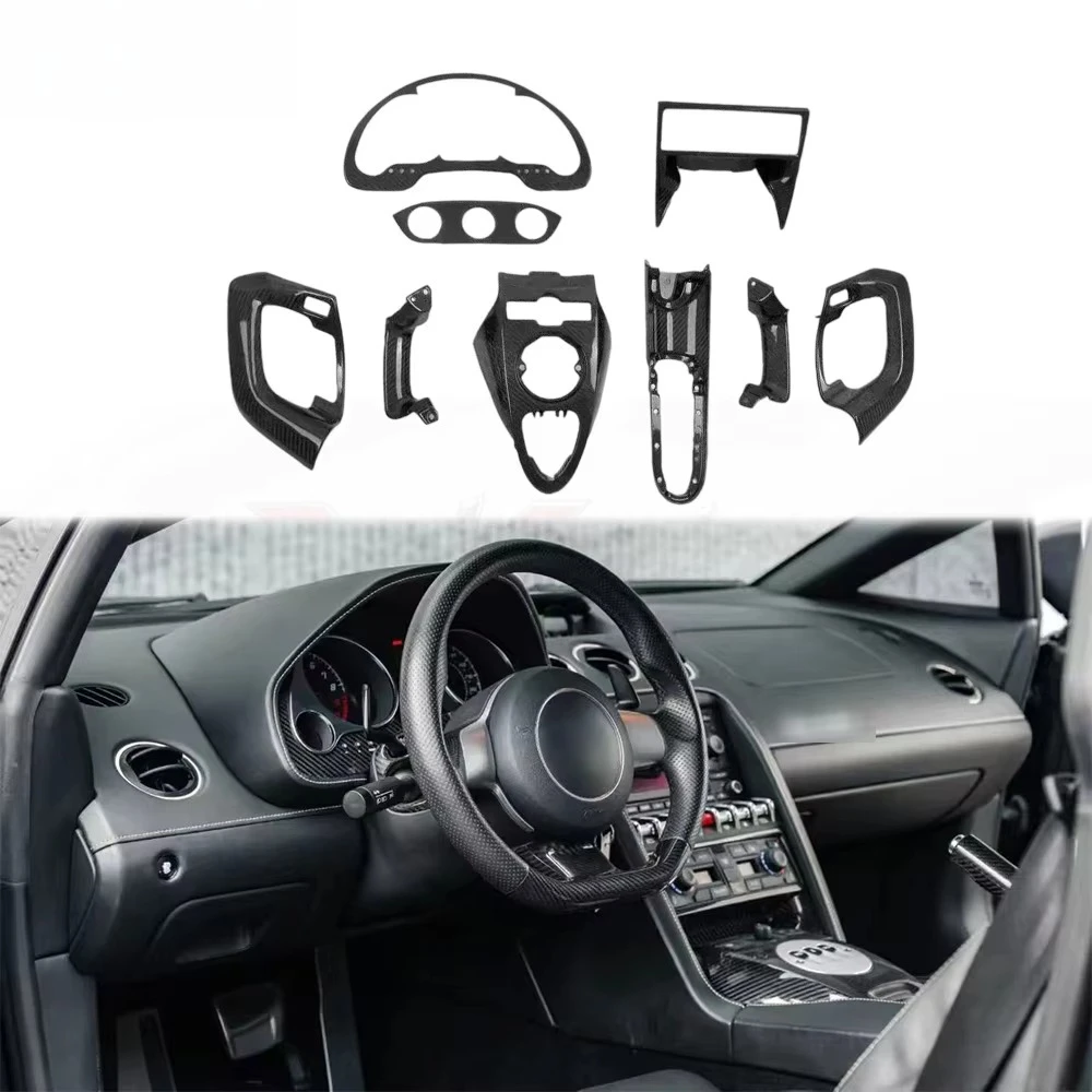 OEM Dry Carbon Fiber Interior Kit For Gallardo Dashboard Console Trim Steering Wheel OEM Fitment Parts