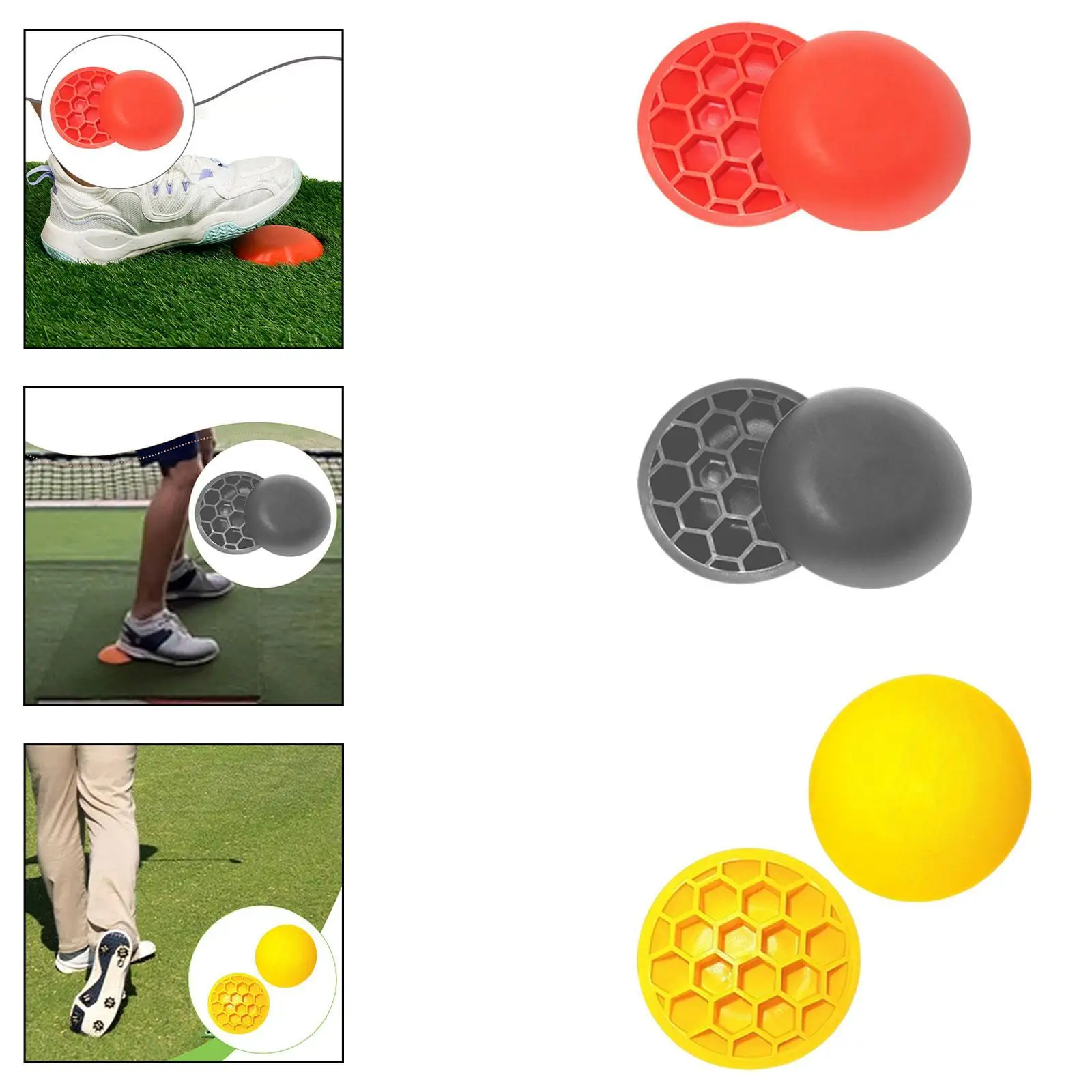 

2Pcs Swing Training Aid Weight Trainer Step Pad Increase Swing Speed Equipment Golfing Teaching Practice Golf Force Plates