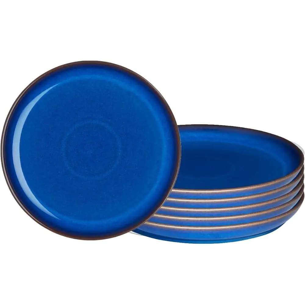 

Set of 6 Large Stoneware Dinner Plates - Dishwasher & Microwave Safe, Scratch and Chip Resistant