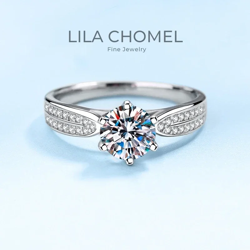 

Girlfriend Valentine's Day PT950 Platinum Rings Engagement Moissanite Diamond VVS1 D Color 1CT Wedding Band Women Birthday Gift