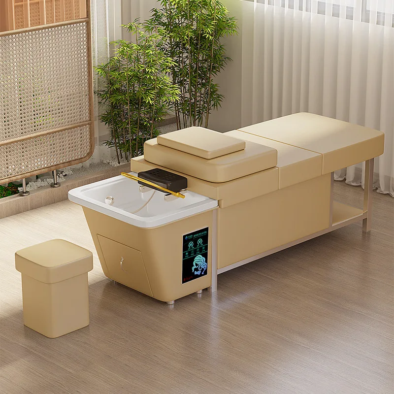 

Customizable water storage type water-free barber shop shampoo bed