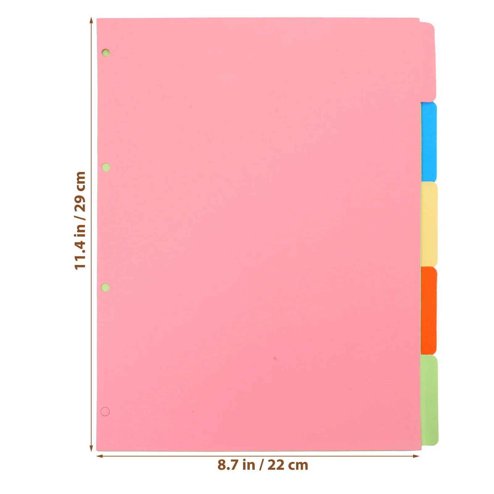 2 Sets Separator Page Dividers for Binder Paper Tabs Notepad Binders Label Detachable Colored