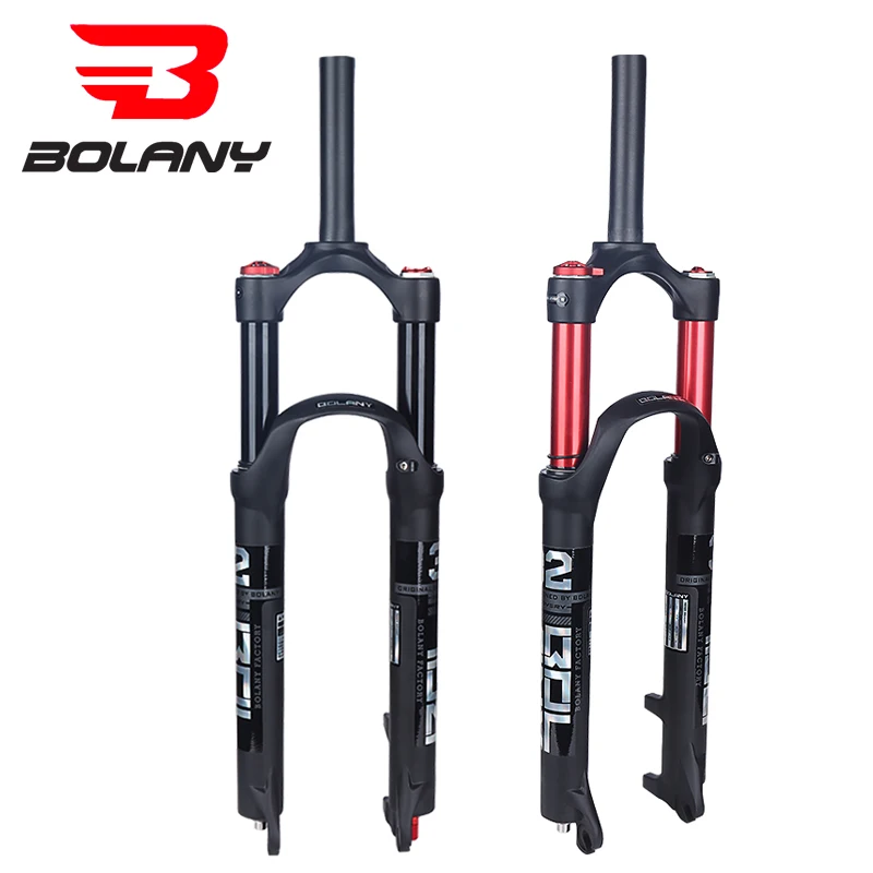 Bolany MTB Fahrrad gabel Dual Air Fahrrad Vorderrad aufhängung gerades Rohr 1/26/27/29 Zoll Magnesium legierung Schnell verschluss Fahrrad teile