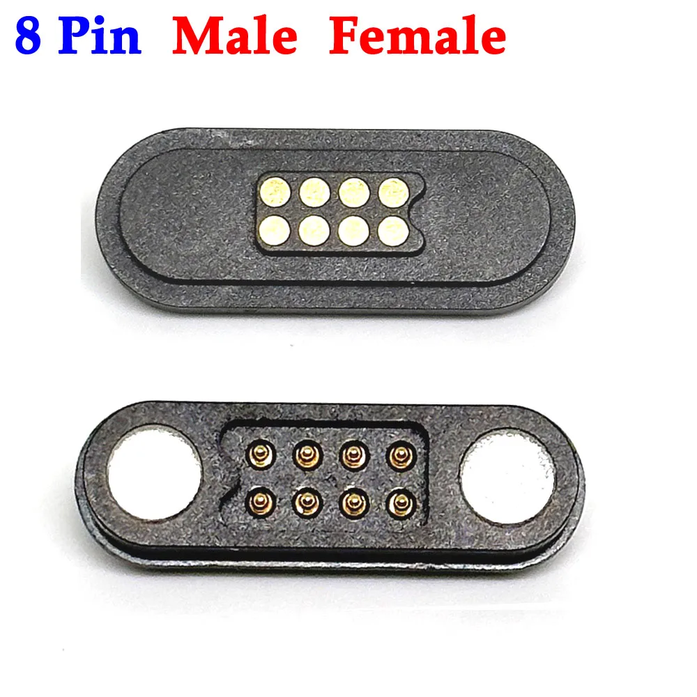 

1sets Elongated Shape Magnetic Pogo Pin Connector 8 Pin Male Female Probe waterproof DC Power Charging Socket Connectors