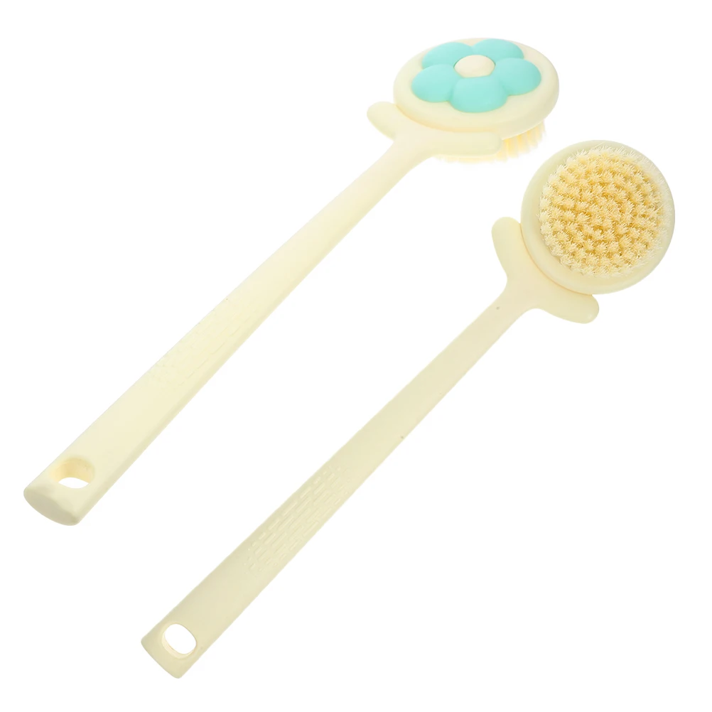 

2pcs Flower Bath Long Handle Soft Bristles Body Scrubber Loofah Back Scrubber Shower Back Cleanser Lotion Applicator