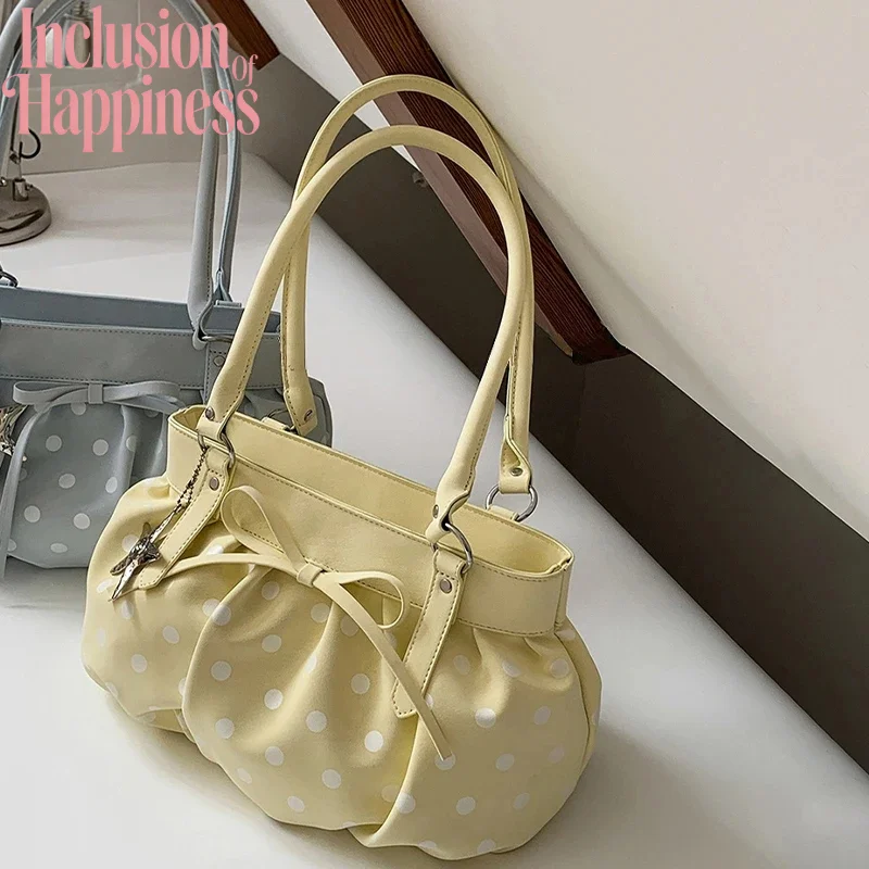 

Single Shoulder Bag Fashionable And Exquisite Polka Dot Soft Pu Zipper Armpit Bag Sweet Girl Retro Handbag Exquisite And Elegant