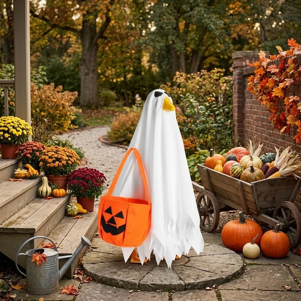The Porch Goose For Halloween Pumpkin Decor Collection for Front Steps Driveway Lawn or Living Room Seasonal Arrangements