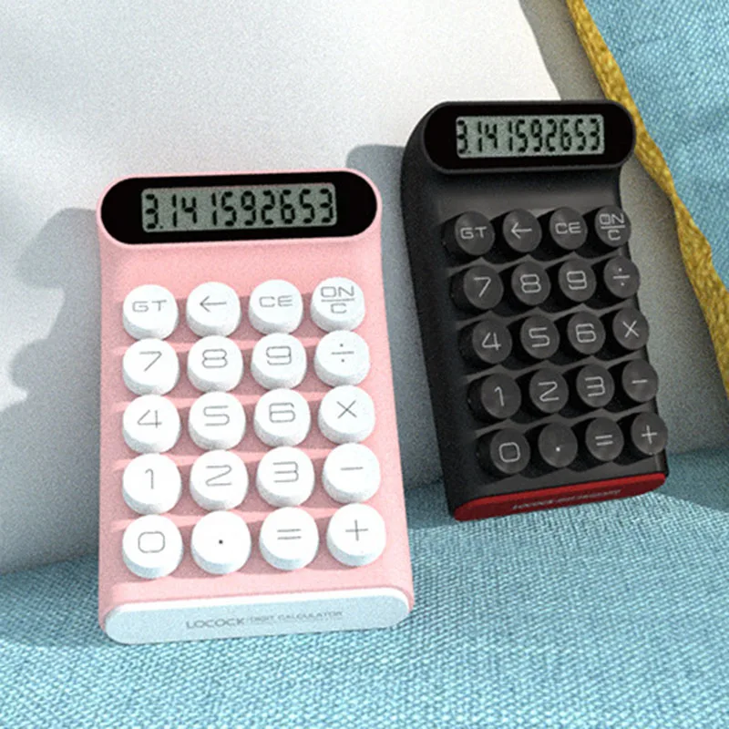 Calculadora Retro Dot, Teclado mecánico, computadora portátil, pantalla LCD de 10 dígitos, calculadora Simple de moda para oficina financiera