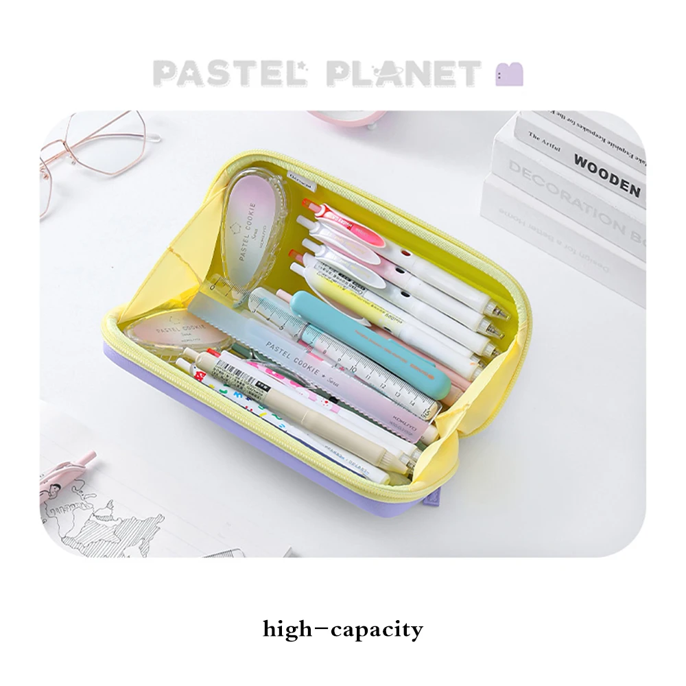 1pcs Japan Kokuyo Pencil Cases Desktop Spreading Large Opening Student Large Capacity Hard Case School Supplies Stationery