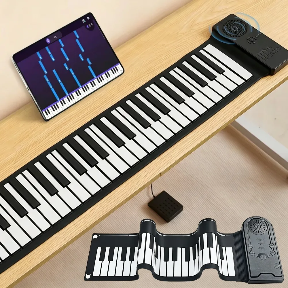 Piano électronique pliable à 88 touches, clavier en silicone écologique, facile à utiliser pour les débutants