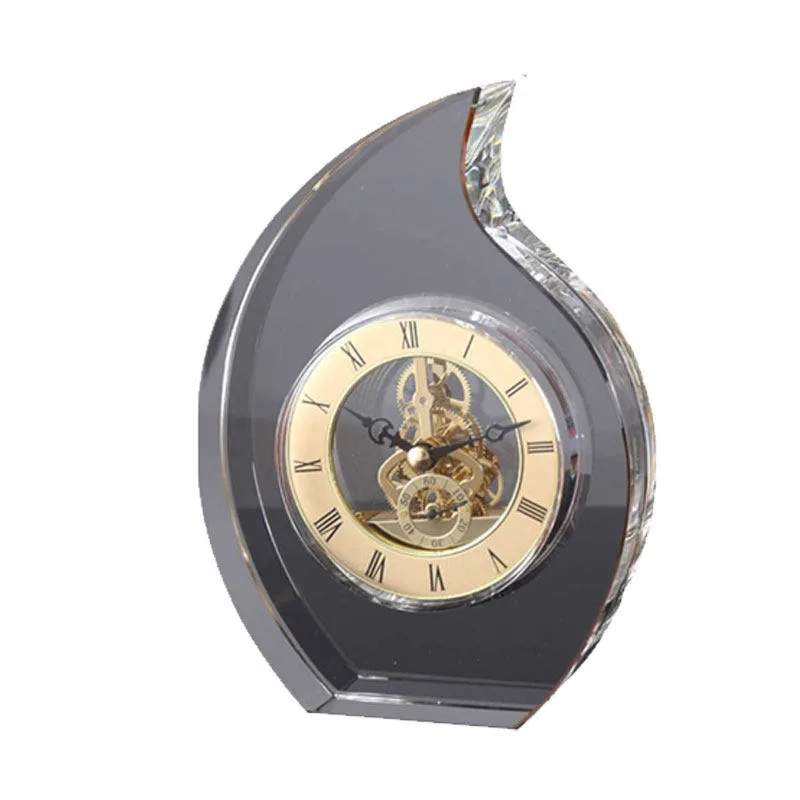 

Modern simple glass desk clock high-end sense home living room desktop creative desk clock decorative ornament