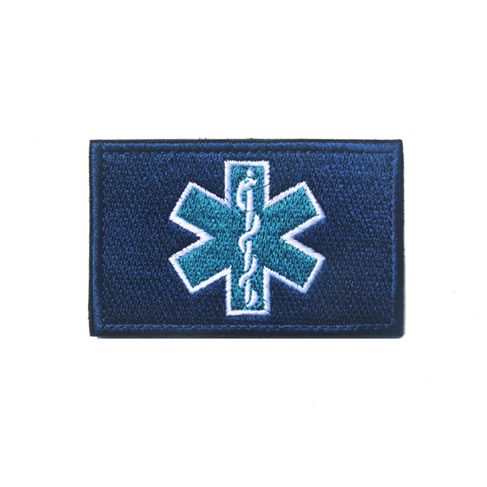 US USA Flag EMT Patch Paramedic Medic Medical First Aid Embroidered Patches PVC RUbber Badges Appliqued Chevron Patches Sticker