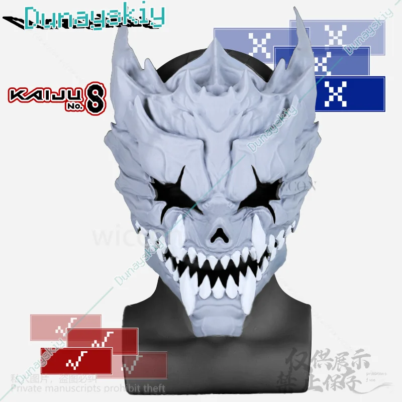 Anime Kaiju8 Cosplay Kafka Hibino Prop 3D Printed Skull Monster Mask Polylactic Acid Accessories Halloween Christmas Customized