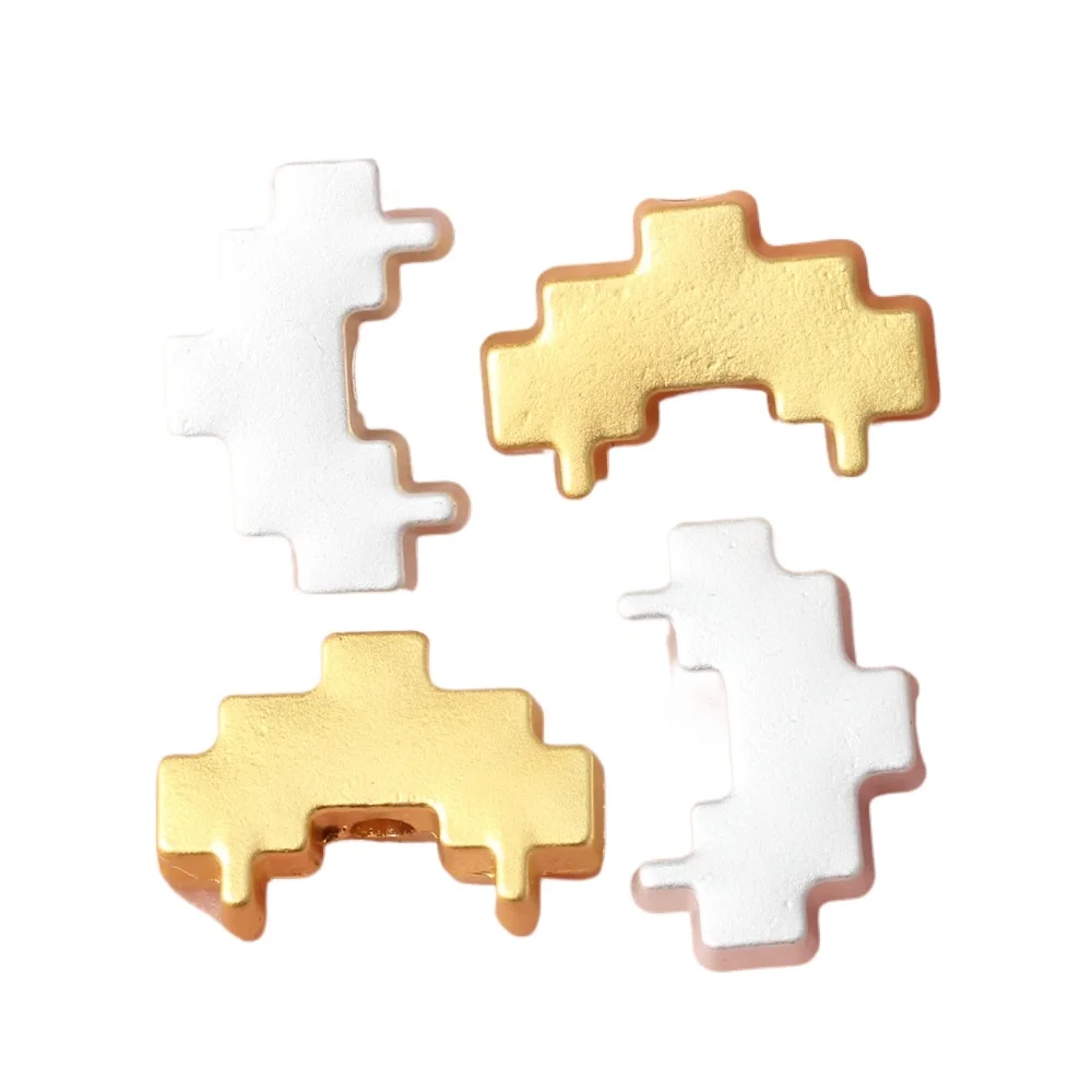 10pcs/lot 9*14MM Zinc Alloy Building Block Beaded Pendant Charms DIY Necklace Bracelet Earrings Accessorie