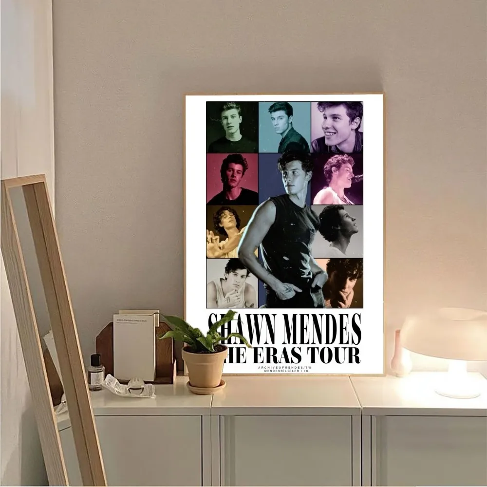 S-Shawn Mendes Popular Singer No Framed Poster Kraft Club Bar Paper Vintage Poster Wall Art Painting Bedroom Study Stickers