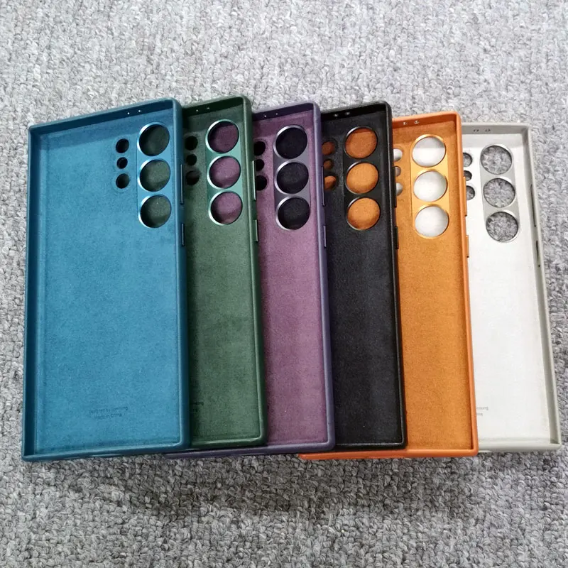 For Samsung Galaxy S24 Ultra Plus Eco Leather Case High Quality Luxury Leather Protective Cover S24Ultra S24Plus S24+ Phone Case