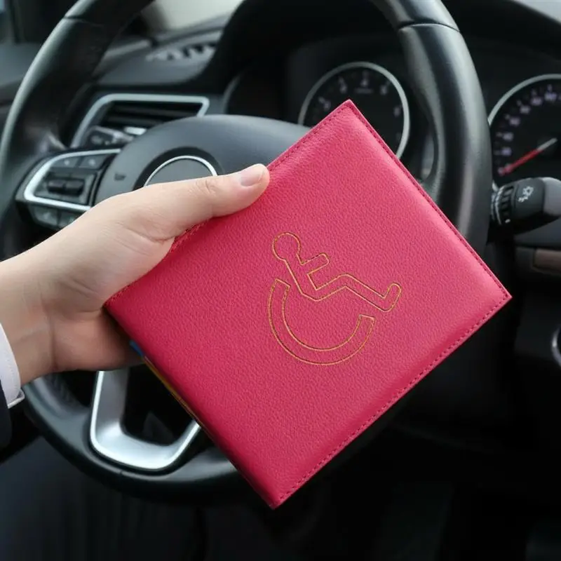 Disability ID Badge Holder Wallet Waterproof Dustproof Soft TPU Edge Protective Cover for Handicapped Certificate Storage