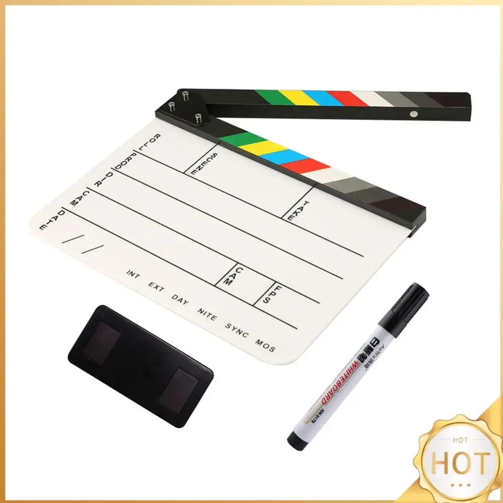 Claqueta de Director para Video, Cine y Televisión, Accesorio Fotográfico con Borrador y Bolígrafo
