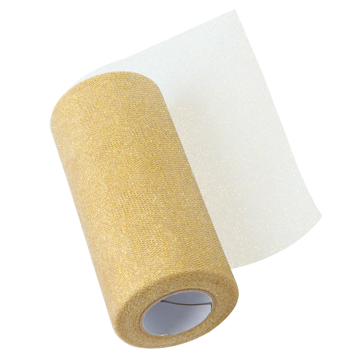 6 Inch Sparkling Tulle Ribbon Roll Glitter Tulle Rolls 25 Yards Tulle Spool (Gold) Tulle Ribbon Rolls