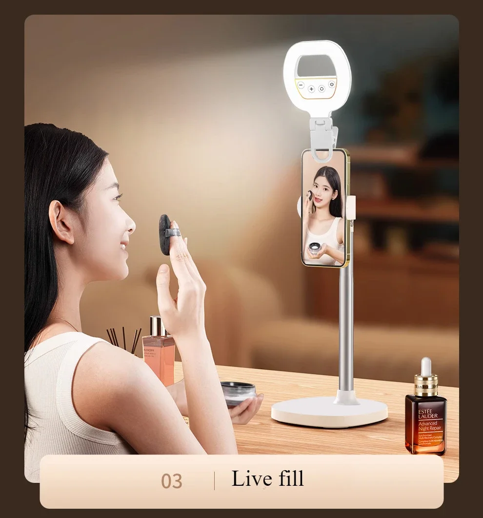 LED Selfie Fill Light Rechargeable Clip-on LED Selfie Fill Light For iPhone Samsung Smart Phone Video Photo Girl Makes Up