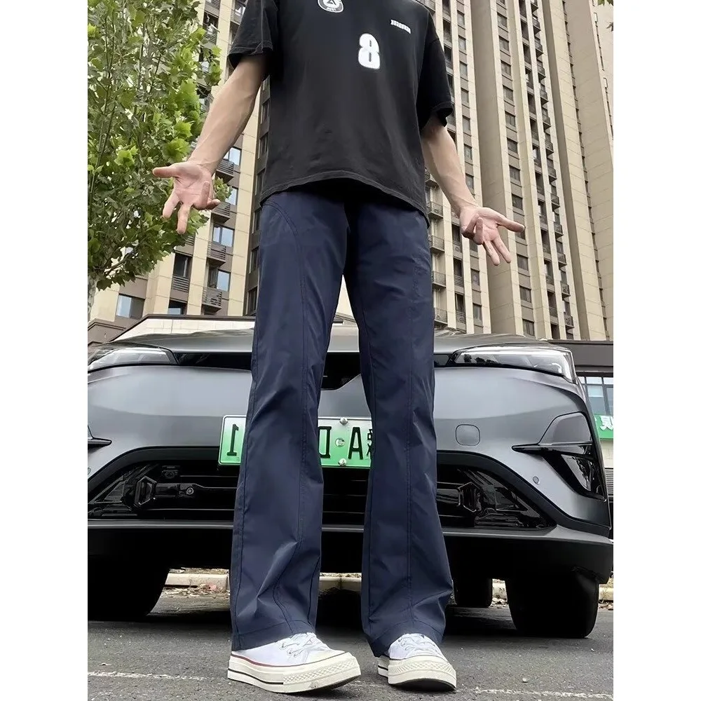 

New Popular Japanese Ins Style Versatile, Simple, Trendy, Lazy Harajuku Art Fashion, Quick Drying Charge Pants, Micro Pull Casua