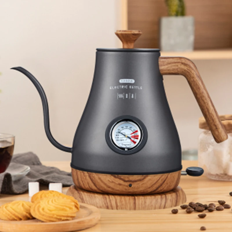 Long mouth electric kettle electric tea kettle kettle temperature display thin mouth electric kettle hand-brewed coffee pot