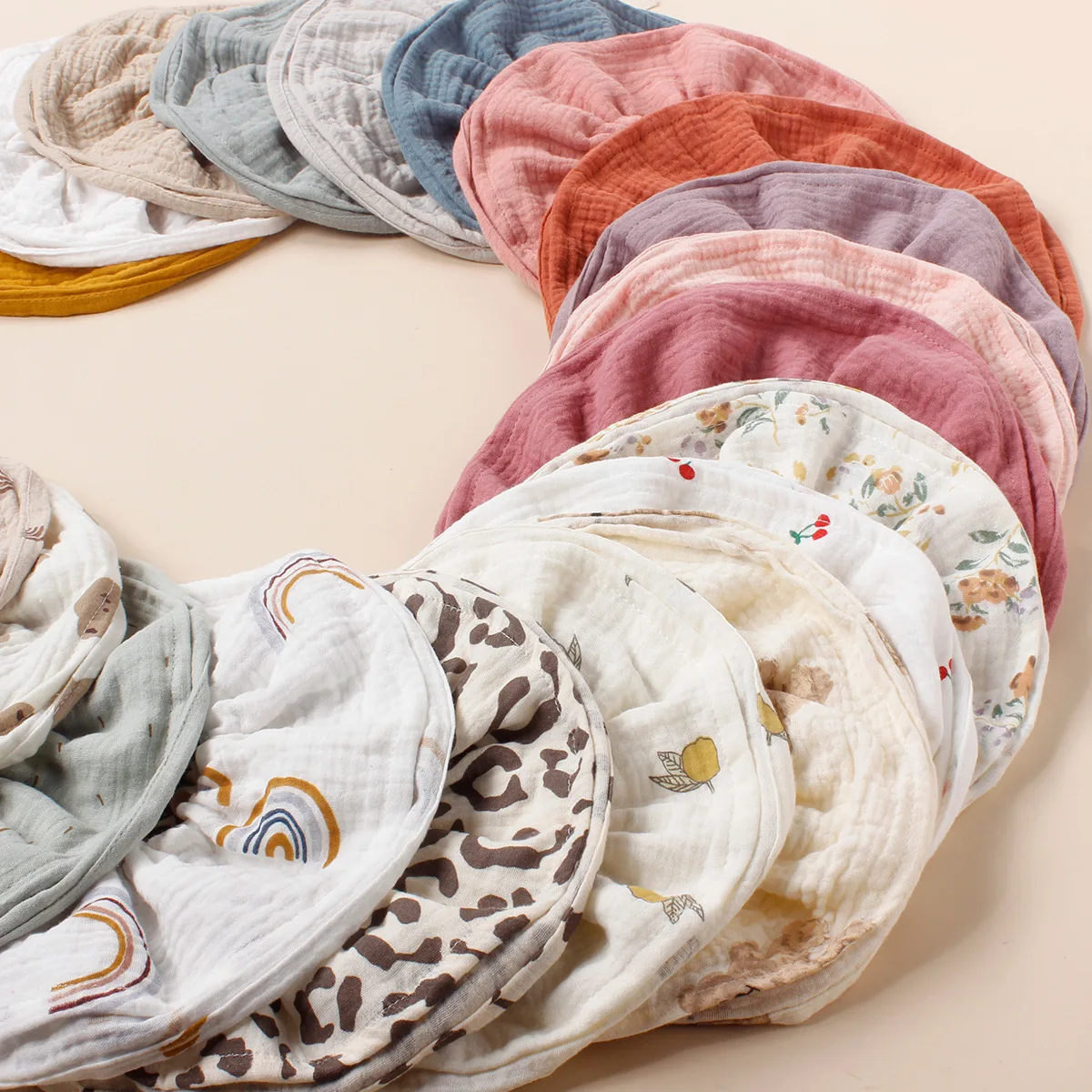 Bavoirs en gaze de coton à lacets pour bébé, serviette de salive imprimée, écharpe bandana Everths pour nouveau-né, bavoir d\'alimentation pour