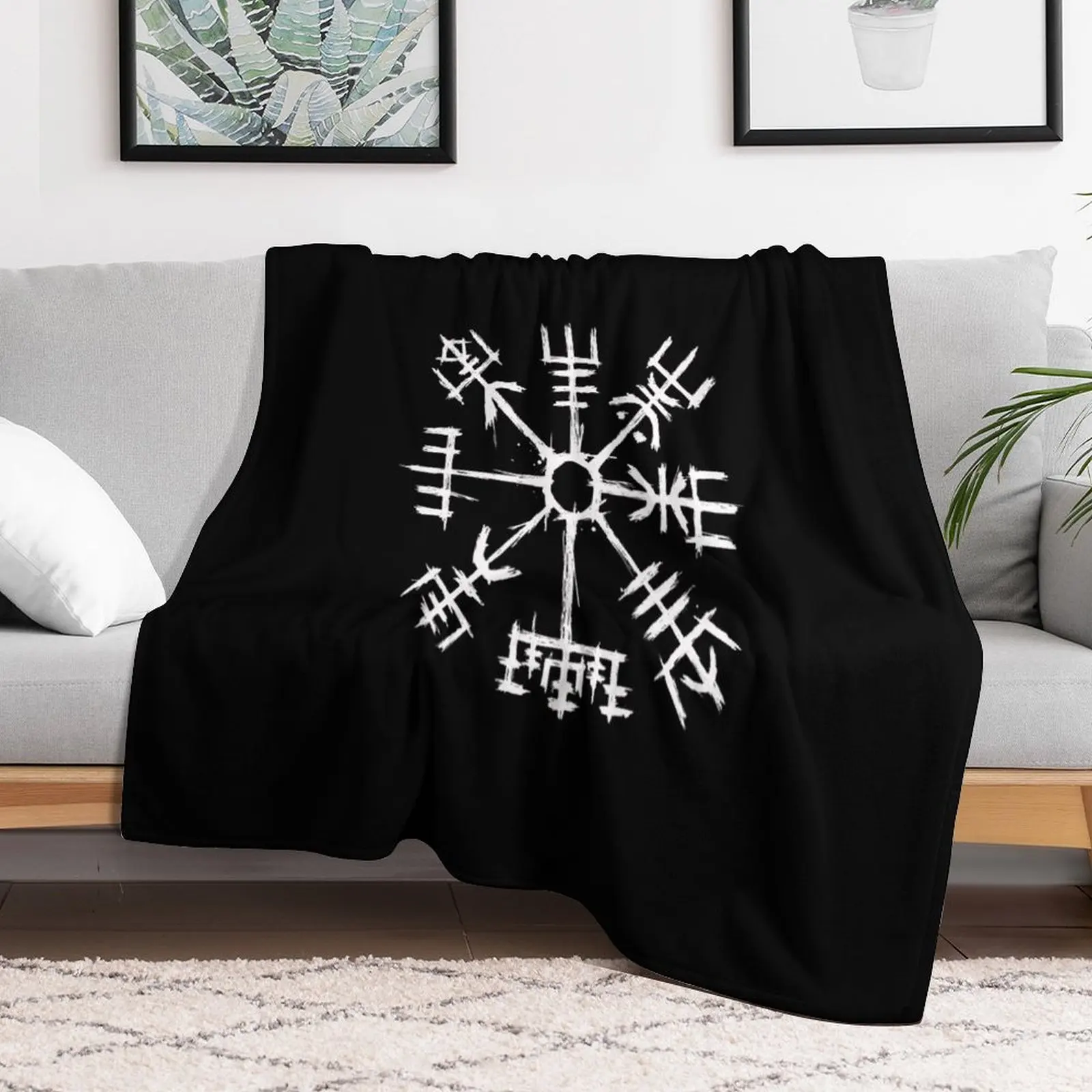 

Viking Compass Vegvisir Throw Blanket Single For Sofa Thin Warm Blankets Plaid Flannels Blankets