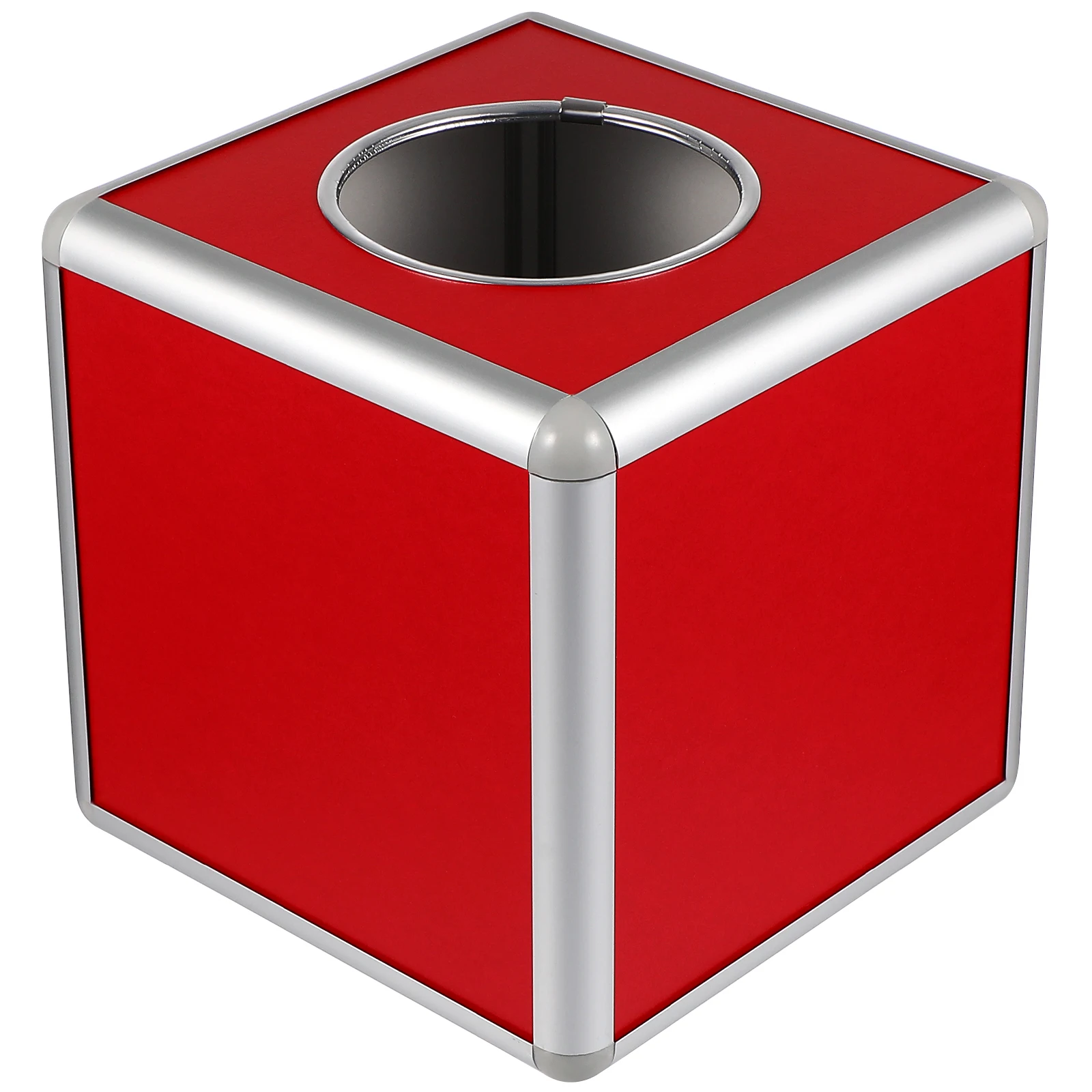 

Lottery Box Raffle Ticket Holder Large Capacity Aluminum Prize Drawing Container Red Ballot Box for Tickets Celebration Events