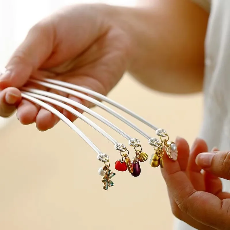 Silver Long Handle Kung Fu Tea Six Gentlemen Tools Tea Spoon Pick Shovel Pusher Household Tea Tray Ceremony Decor Gift