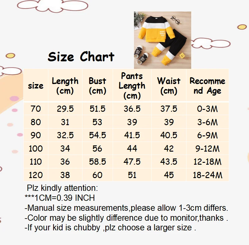 Newborn 0-2 Years Baby Boy Suit 2PCS Clothes Print Long Sleeve T-shirt Top + Long Pant Set Sport Casual Autumn Outfit Clothing